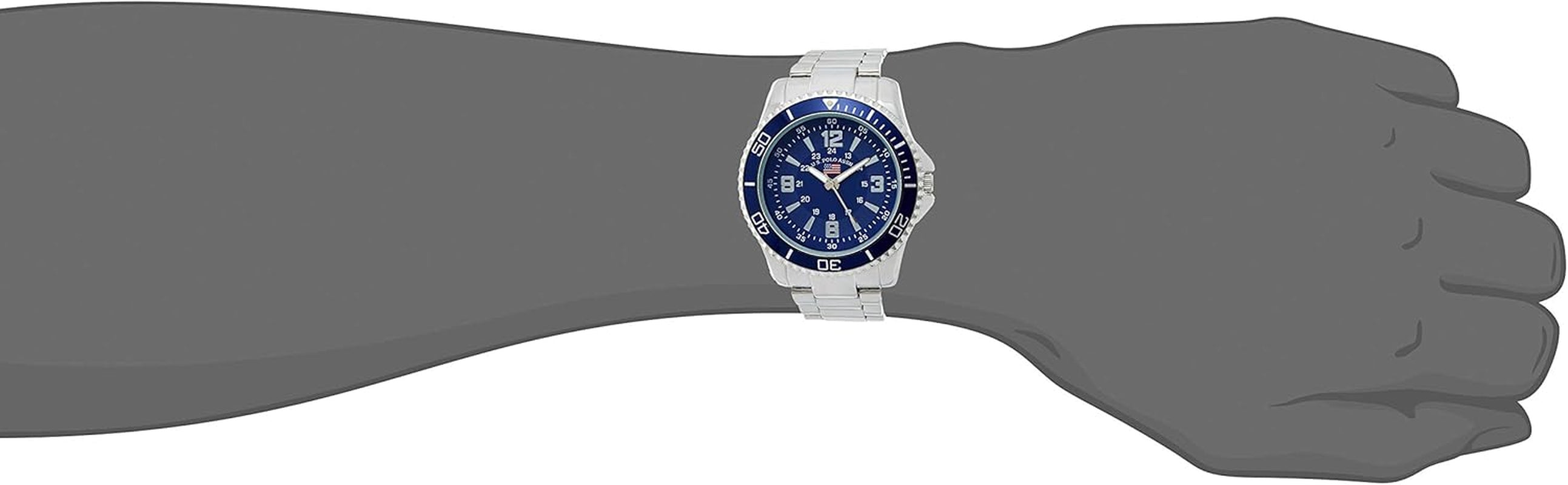 U.S. Polo Assn. Men’s Stainless Steel Analog Watch with Blue Dial