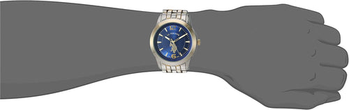 U.S. Polo Assn. Men's Analog Bracelet Watch – Blue Dial with Gold-Tone Bezel